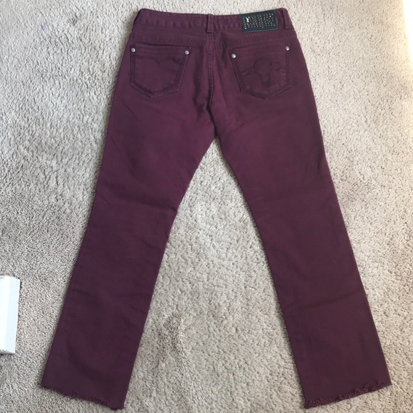 Cropped Raw Hem Low Rise Jeans Size 26/4 - Picture 5 of 8